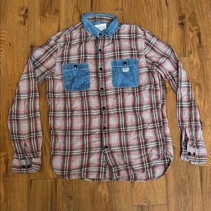 Denim & Supply - Plaid Shirt with Blue Denim Pockets